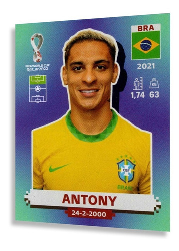 Figurinhas Copa Do Mundo 2022 Jogadores Brasil Album Panini BRA 15 ANTONY Personagem FIGURINHA AVULSA COPA 2022