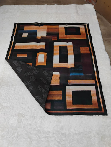 Wym- Alfombra Pequeña Con Impresion 3d, Rectangulo Marron