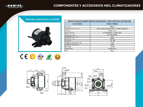 Imagen 4 de 8 de Bomba De Agua Electrónica Interior -neil Climatizadores-