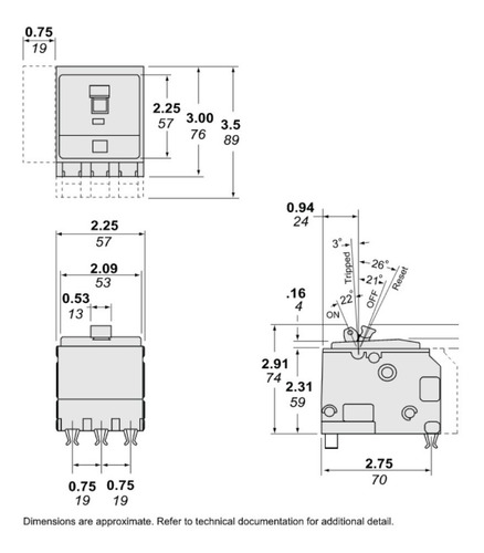 Interruptor Termomagnético 3 Polos 70 A Square D