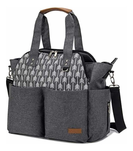 Bolso Pañalera Leke Gris