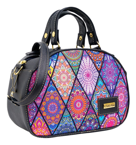 Bolsa Mariconera Messenger Crossbody 1418 Mandalas Mayoreo Color Azul oscuro