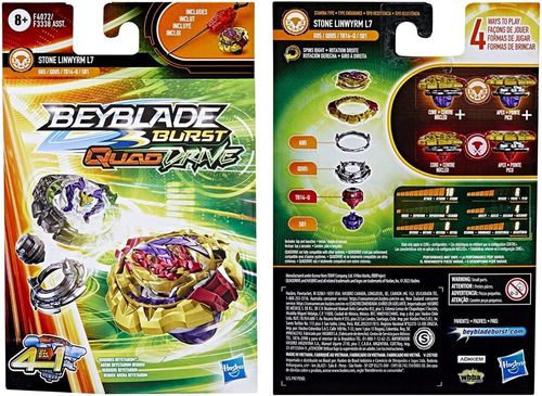 Imagen 6 de 8 de Beyblade Burst Quaddrive Stone Linwyrm L7 Hasbro Original