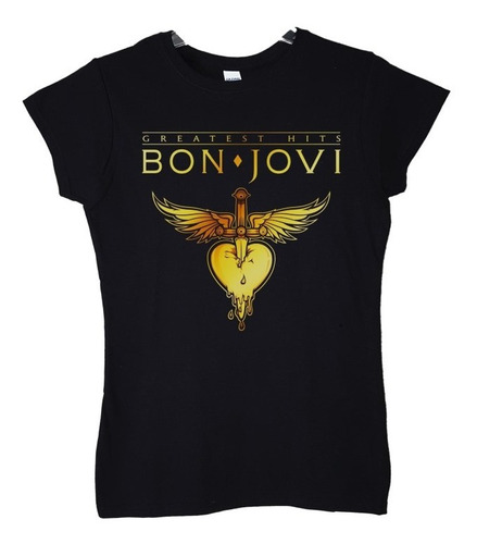 Polera Mujer Bon Jovi Greatest Hits Rock Abominatron