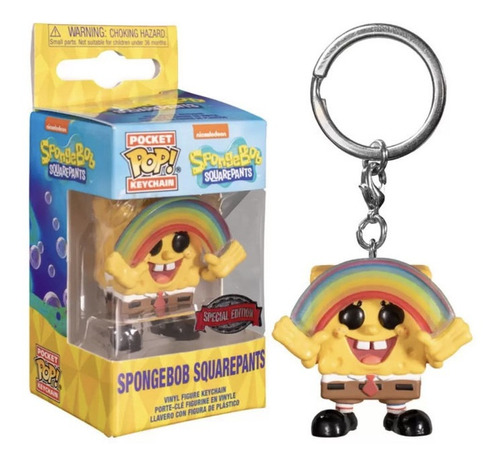 Funko Pop! Keychain: Spongebob- Spongebob W/rainbow