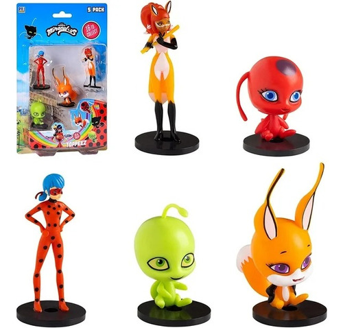 Set De 5 Figuras Miraculous Pencil Toppers