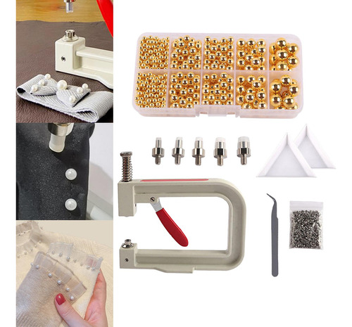 Prensa Manual Pearl Setter Tool Nails Rivet Studs Amarillo
