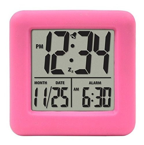 Equity Por La Crosse 70902 Soft Cube Lcd Alarm Clock, Rosa