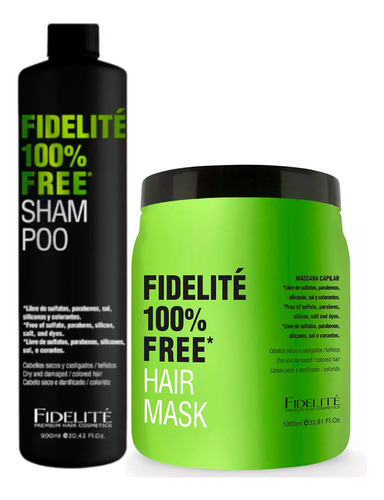 Fidelite Free Shampoo 900 + Mascara 1000 Libre De Parabenos
