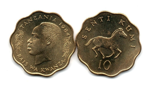 Tanzania Moneda 10 Senti Año 1984 Km#11 Sin Circular