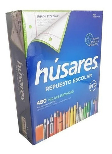 Repuesto Nº3 Hojas Rayadas Húsares X 480