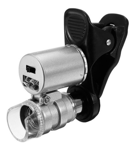 Clip Lente Microscopio Lupa Celular Universal 60x Luz Led