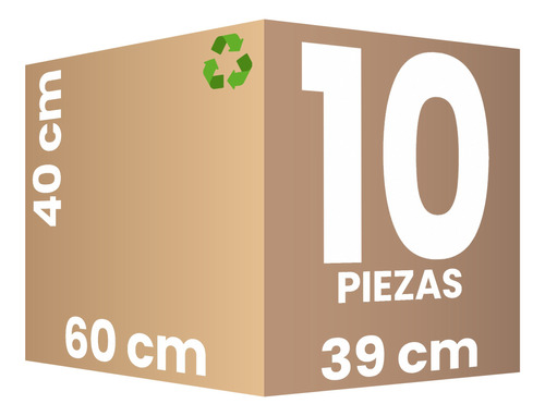 10 Cajas De Cartón (60x39x40) Envíos, Paquetería, Mudanza (Reacondicionado)