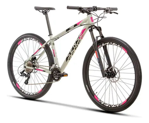 Mountain bike Sense Mountain Bike Fun Comp 2021/22 2021 aro 29 S 16v freios de disco hidráulico câmbios Shimano Altus M315-TS y Shimano Tourney TX800 cor cinza/roxo