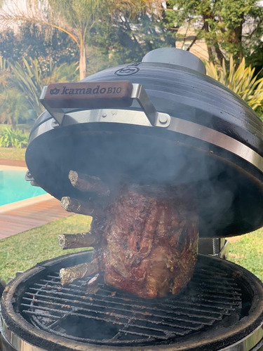 Imagen 6 de 10 de Parrilla Kamado Kb10 Negro Horno Ahumador Nano Cuotas
