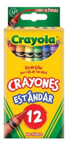 12 Crayones Crayola Estandar Redondos Delgados Escolares 