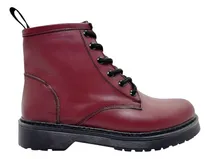 Comprar Borcego Mujer Cuero Vacuno Bota Tipo Dr. Martens Dm01 Bordó