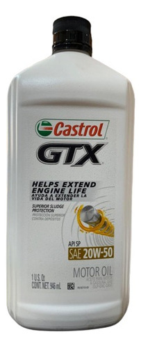 Aceite 20w-50 Mineral Gtx Castrol