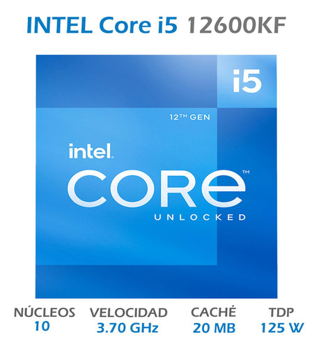 }procesador Intel Core I5-12600kf S-1700 3.70ghz 10core 20mb