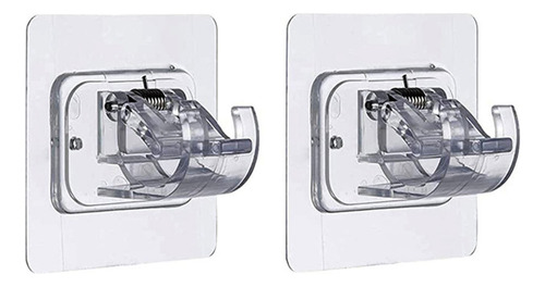 Soporte De Barra De Cortina Ajustable Sin Clavos, 2 Unidades