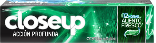 Imagen 1 de 2 de Pasta dental Closeup Acción Profunda Menthol Paradise en gel 90 g