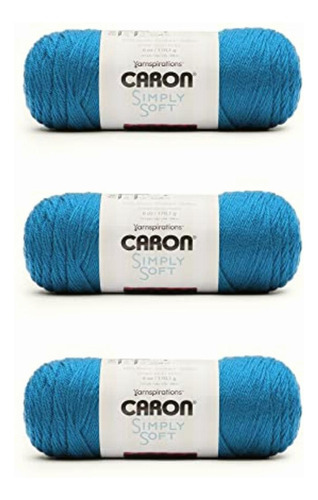 Caron Simply Soft Hilo Azul Cobalto Paquete De 3 170 G/6 Oz