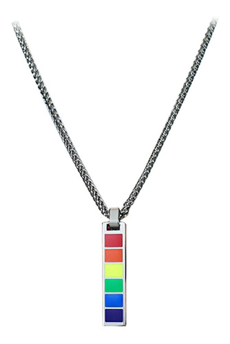 Iris Lgbt Gay Pride Colgante Collar Pulsera Metal Acero