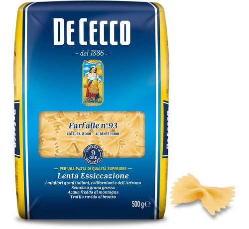 Pastas de Cecco fideos Farfalle N° 93 Moñito de 500g