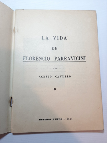 Imagen 2 de 9 de Antiguo Libro La Vida De F. Parravicini 1943 Ro 1500
