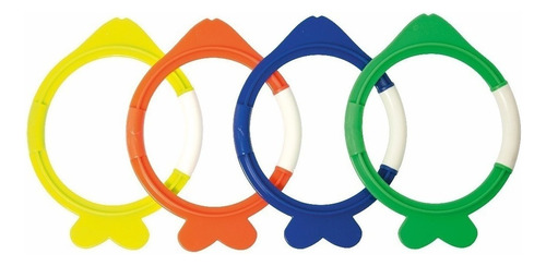 Set 4 Peces Para Buceo +4 Años Juego Pileta Niños Anillos