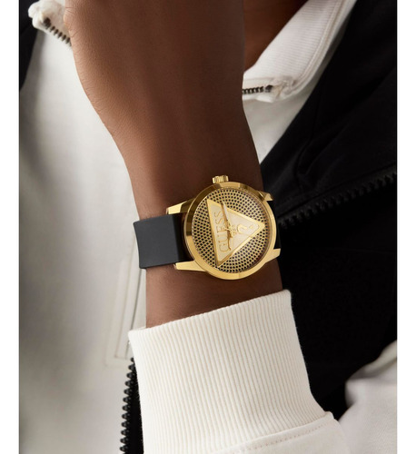Reloj Guess Dorado Negro Badge Hombre