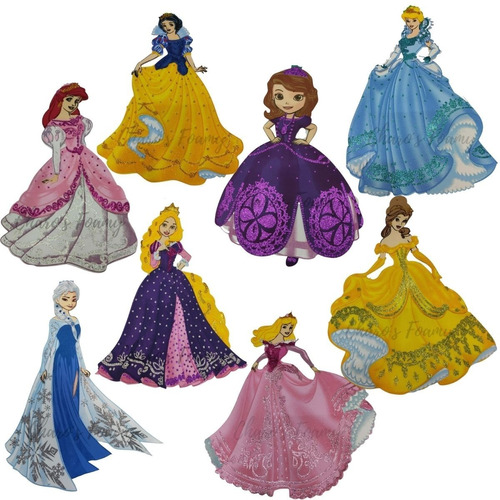 Figuras De Foamy Princesas 8 Piezas Diferentes Fomi De 50cm