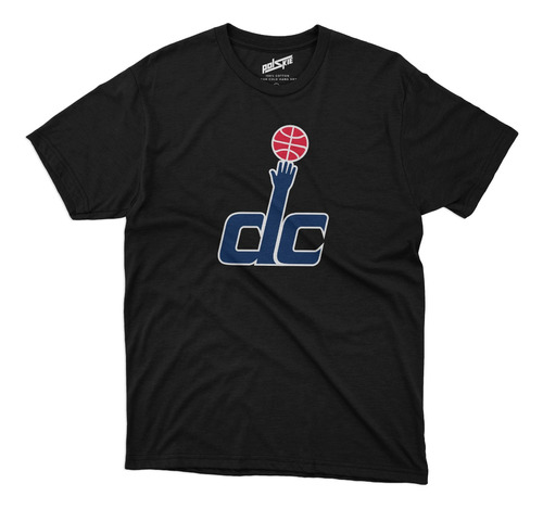 Remera Basket Nba Washington Wizards Negra Logo Dc