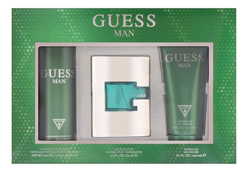 Set De 3 Piezas Perfume Guess Standard Edt Para Hombre