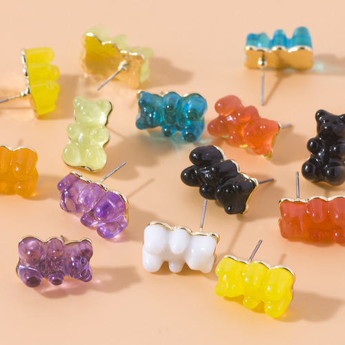 Pendientes De Resina Con Forma De Osito De Goma En Forma De