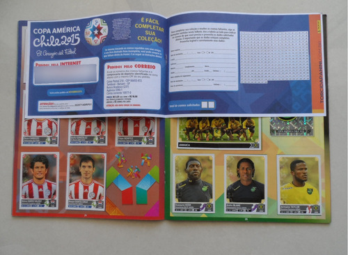 Álbum Figurinhas Copa América 2015 E Box Caixa Premium - Panini Completo Colado Capa Mole (Usado)