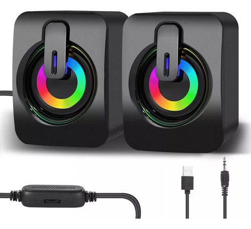 Bocinas Para Pc Computadora Escritorio Altavoz Rgb Subwoofer