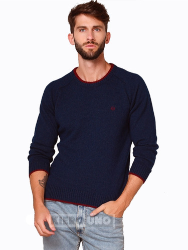 Sweater Liso Hombre Saco Pullover Cuello Redondo M.s