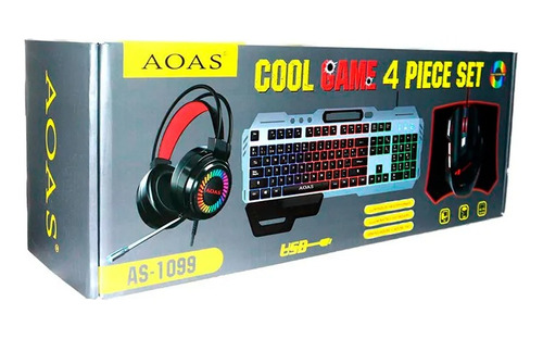 Teclado Gamer Kit Mouse Audifonos Mousepad As -1099 A Piezas