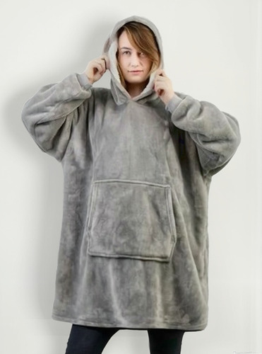 Maxi Poleron Sherpa Huggia Hoodie Bata Con Capucha Chiporro
