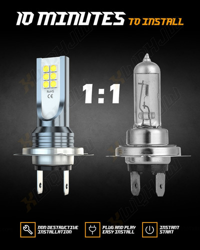 Focos Led H7 Para Kawasaki Ninja 300 2013 - 2017