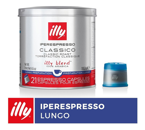 Café Illy 21 Cápsulas exclusivas para maquinas illy Iperespresso - Lungo