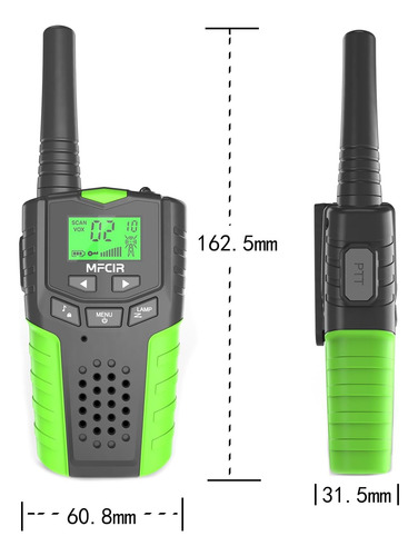 Walkie Talkies Para Niños Recargables 2 Pack, 3 Millas De...