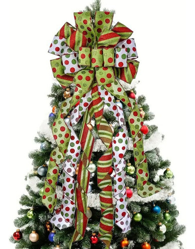 Lazos Navideños Rojos Y Verdes Para Tela De Terciopelo