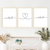 Comprar Set X3 Cuadros Completos 33x43 Inhale Exhale Frases Varias