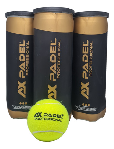 3 Tarros De Pelotas De Padel Ax Padel Professional 3 Pelotas