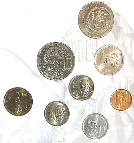 Cuadro Banxico Cuño Corriente Monedas Unc 1984 Certificado