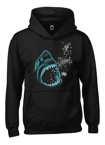 Sudadera Unisex Tiburon Blanco Mar Shark Personalizada