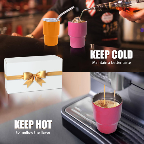 Set De Vasos De Chupito Con Pajita 90ml 3 Unidades Mini Ta