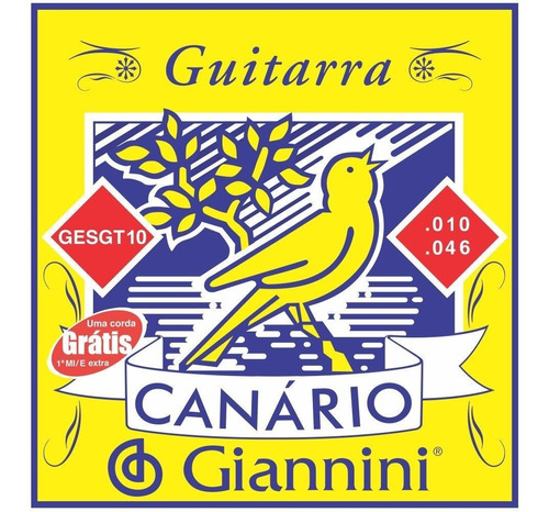 Encordoamento Giannini Serie Canario Para Guitarra 010